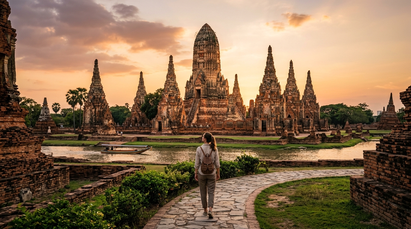 Evening scene in Chiang Mai during festival season
