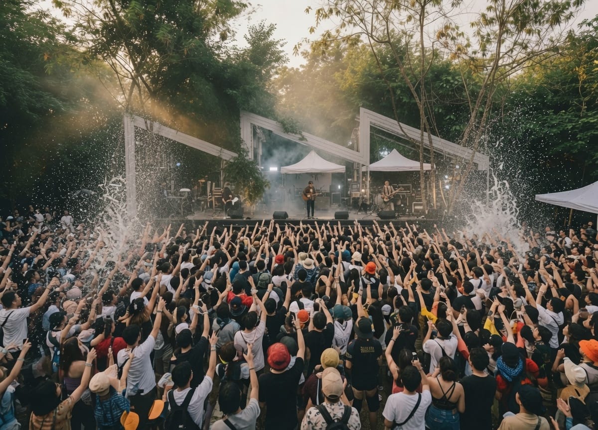 Big Mountain Music Festival massive outdoor stage and huge crowd in Thailand