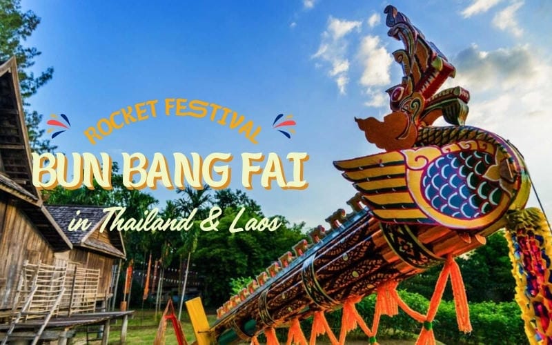 Decorated giant rocket at the Boon Bang Fai Rocket Festival in Yasothon, Thailand
