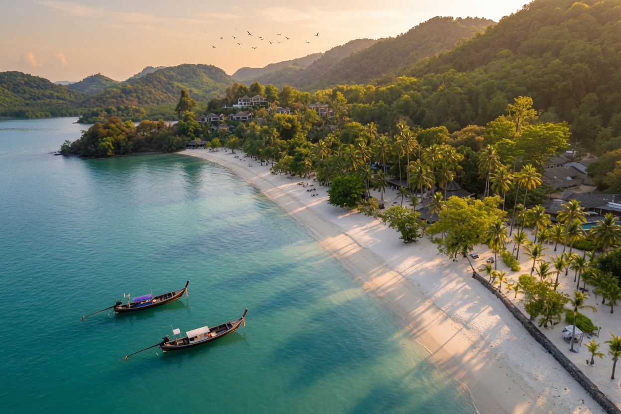 Koh Yao Noi beach in warm late-afternoon light